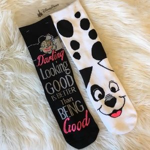 Disney Parks Crew Socks 101 Dalmatians Cruella De Vil
